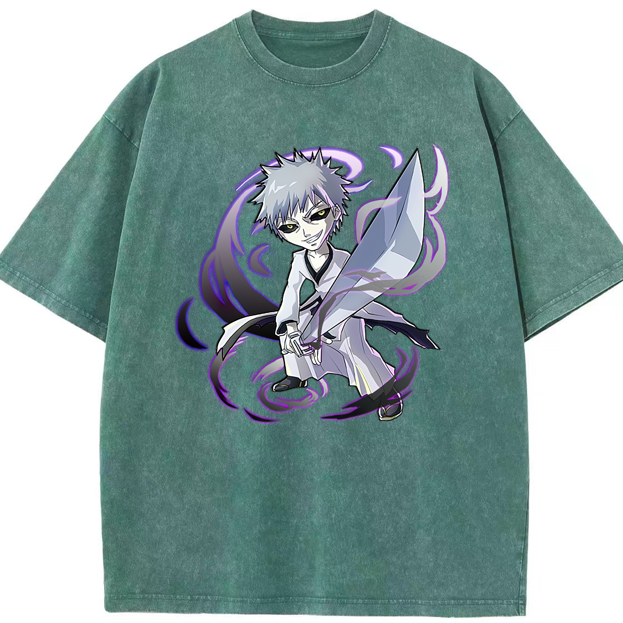 （画像用） ブリーチ 黒崎一護（くろさき いちご）BLEACH Kurosaki Ichigo 綿100% ヴィンテージ風 半袖Tシャツ（フロントプリント）